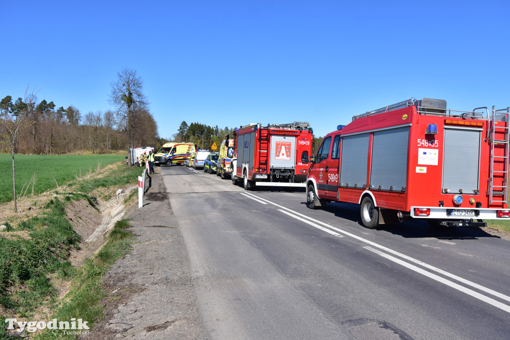 Uwaga! Zderzenie dwóch pojazdów między Tucholą a Łyskowem
