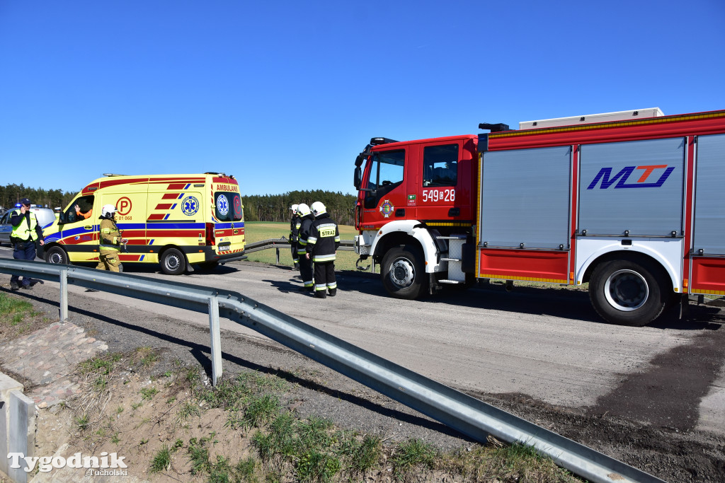 Uwaga! Zderzenie dwóch pojazdów między Tucholą a Łyskowem