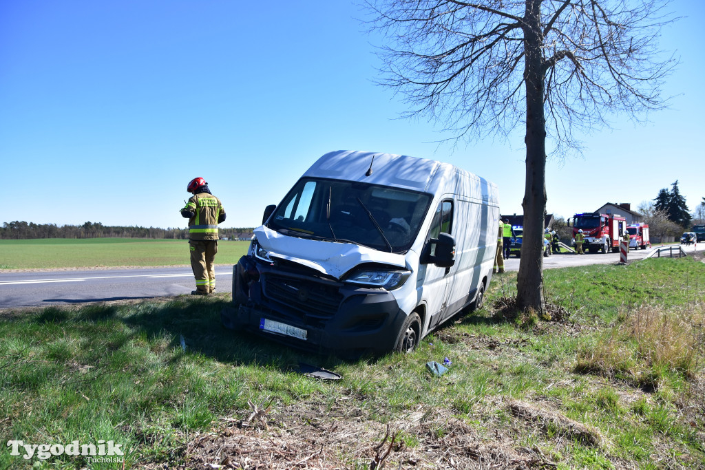 Uwaga! Zderzenie dwóch pojazdów między Tucholą a Łyskowem