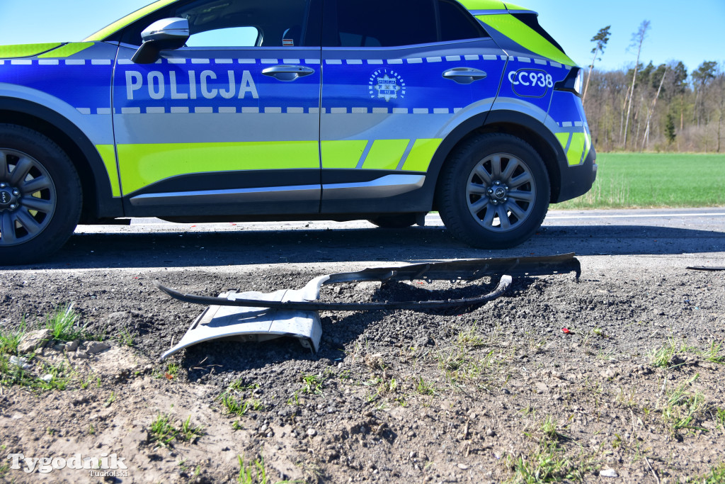 Uwaga! Zderzenie dwóch pojazdów między Tucholą a Łyskowem