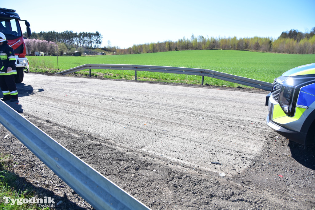 Uwaga! Zderzenie dwóch pojazdów między Tucholą a Łyskowem