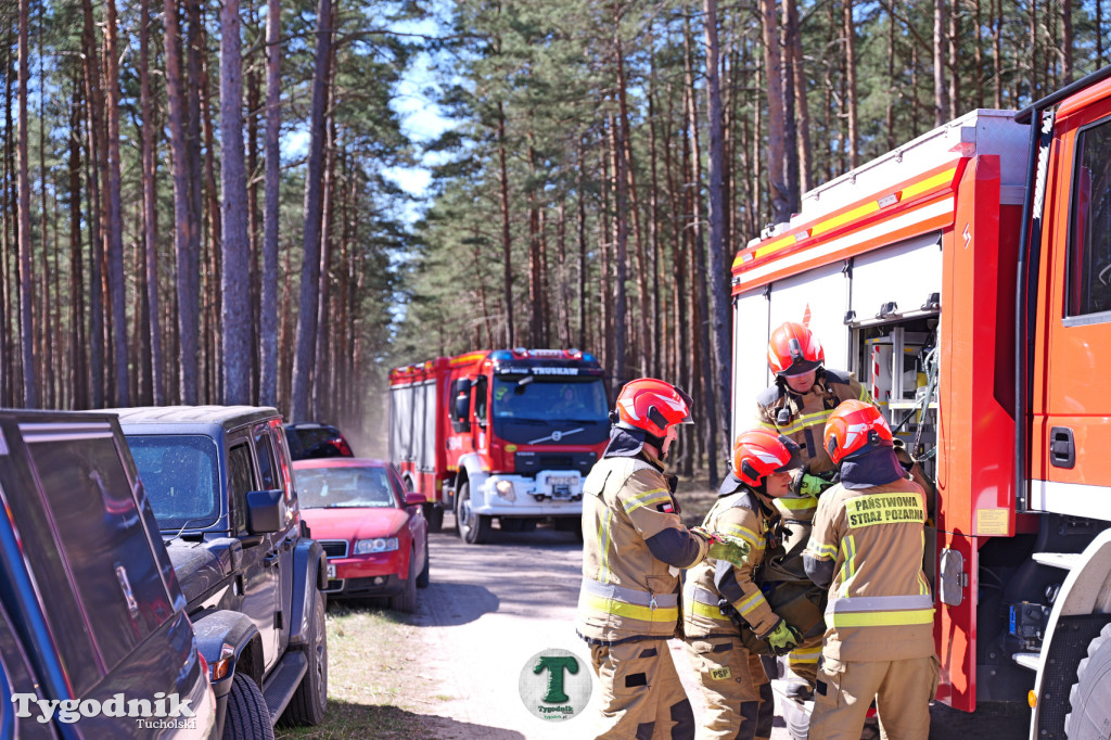 Zakonspirowane ćwiczenia. Strażacy i leśnicy do pożaru