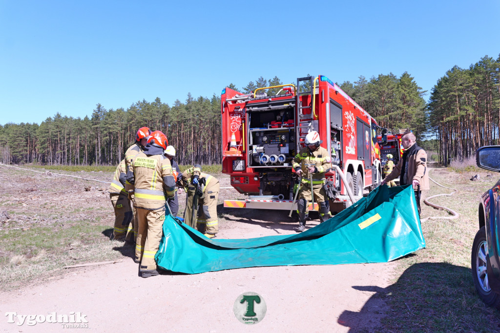 Zakonspirowane ćwiczenia. Strażacy i leśnicy do pożaru