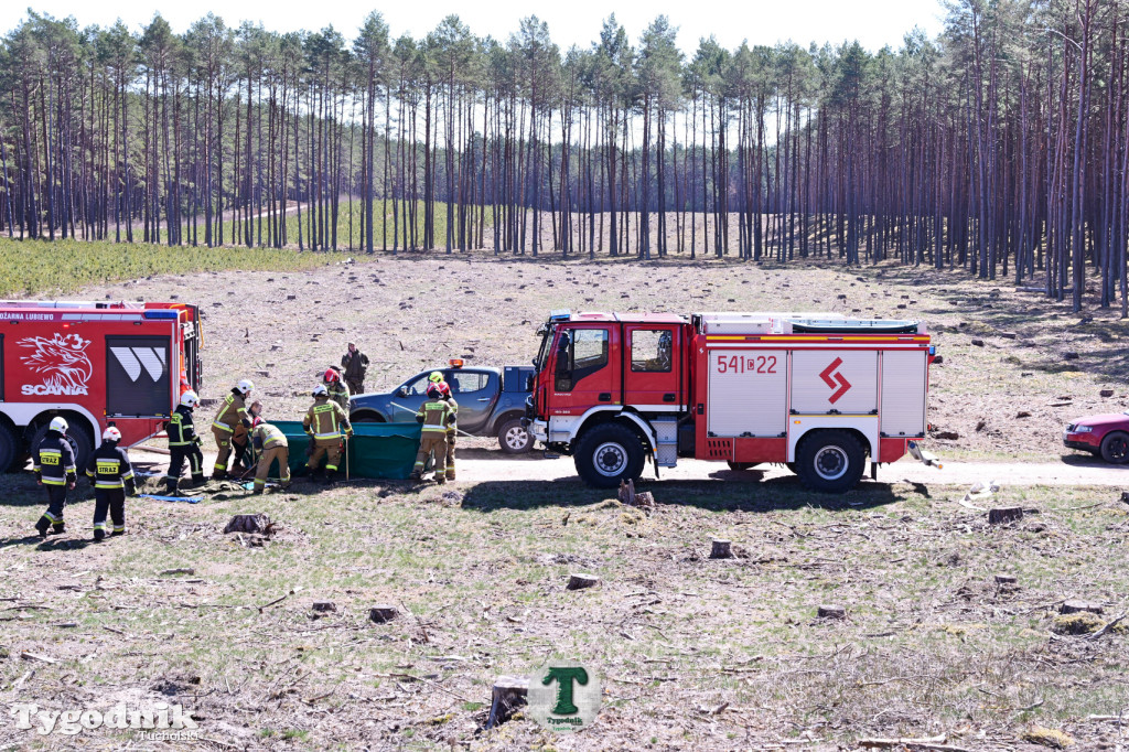 Zakonspirowane ćwiczenia. Strażacy i leśnicy do pożaru