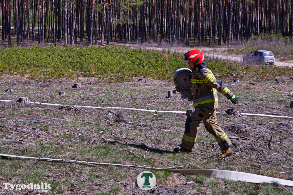 Zakonspirowane ćwiczenia. Strażacy i leśnicy do pożaru