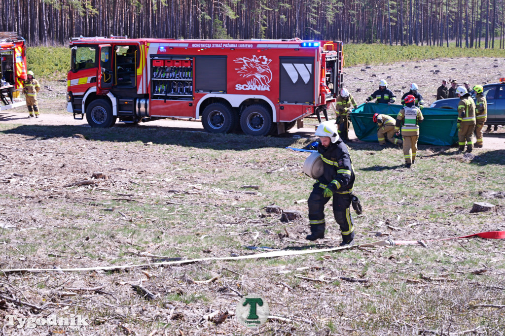 Zakonspirowane ćwiczenia. Strażacy i leśnicy do pożaru