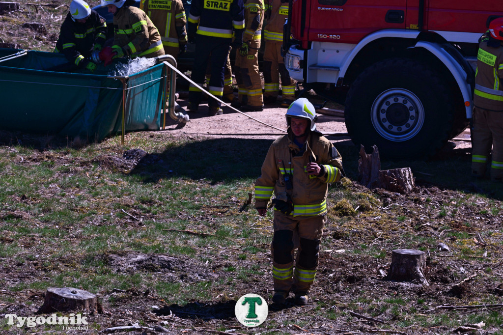 Zakonspirowane ćwiczenia. Strażacy i leśnicy do pożaru