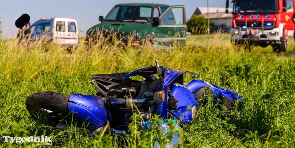 Wypadek motocykla i osobówki, Bysław-Lubiewo