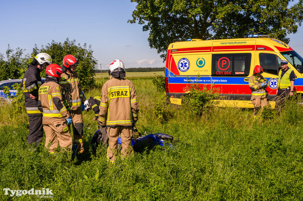 Wypadek motocykla i osobówki, Bysław-Lubiewo
