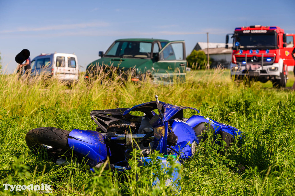 Wypadek motocykla i osobówki, Bysław-Lubiewo