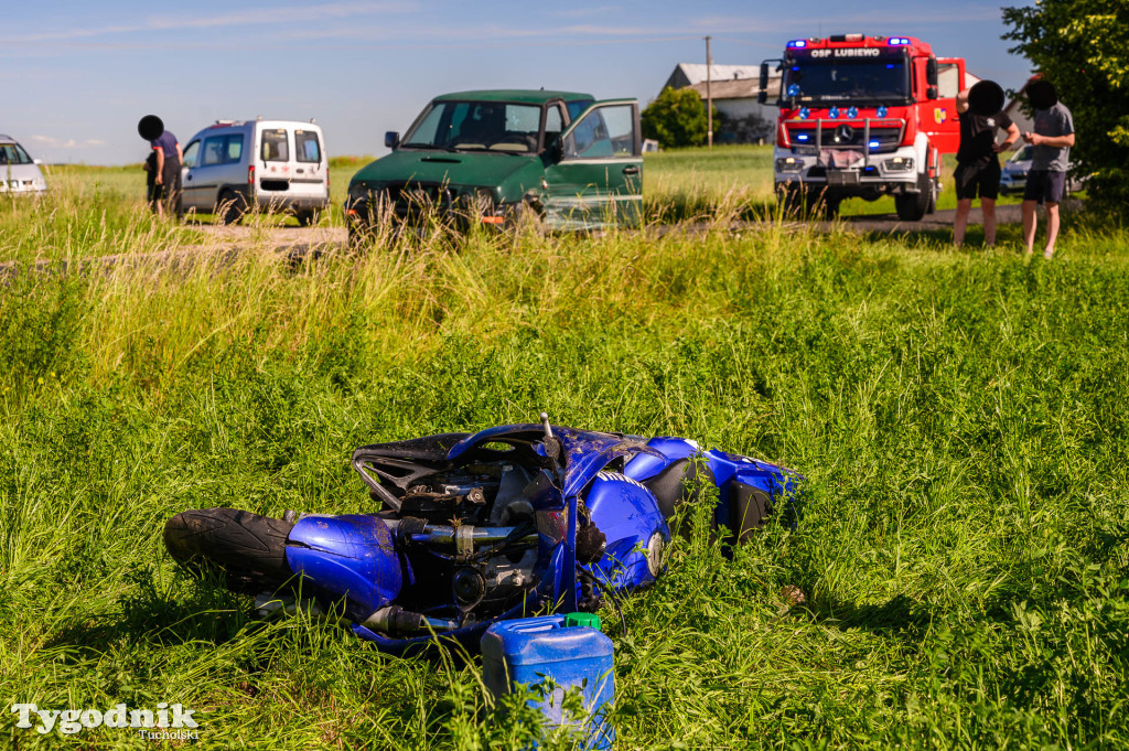 Wypadek motocykla i osobówki, Bysław-Lubiewo
