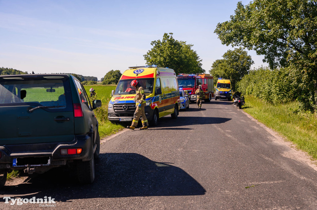 Wypadek motocykla i osobówki, Bysław-Lubiewo