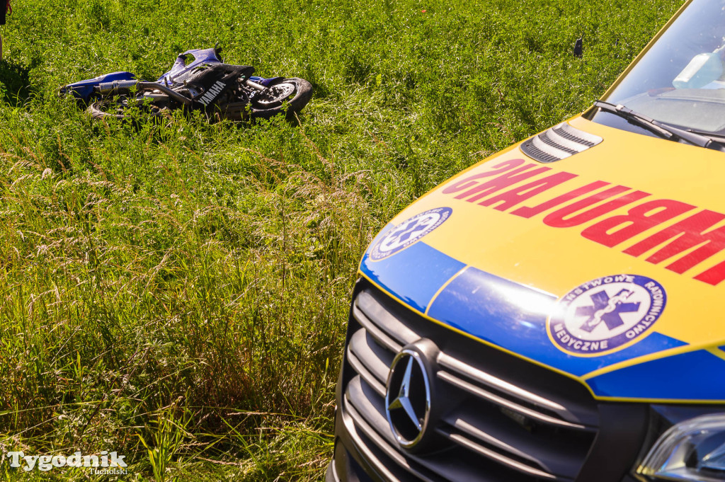 Wypadek motocykla i osobówki, Bysław-Lubiewo