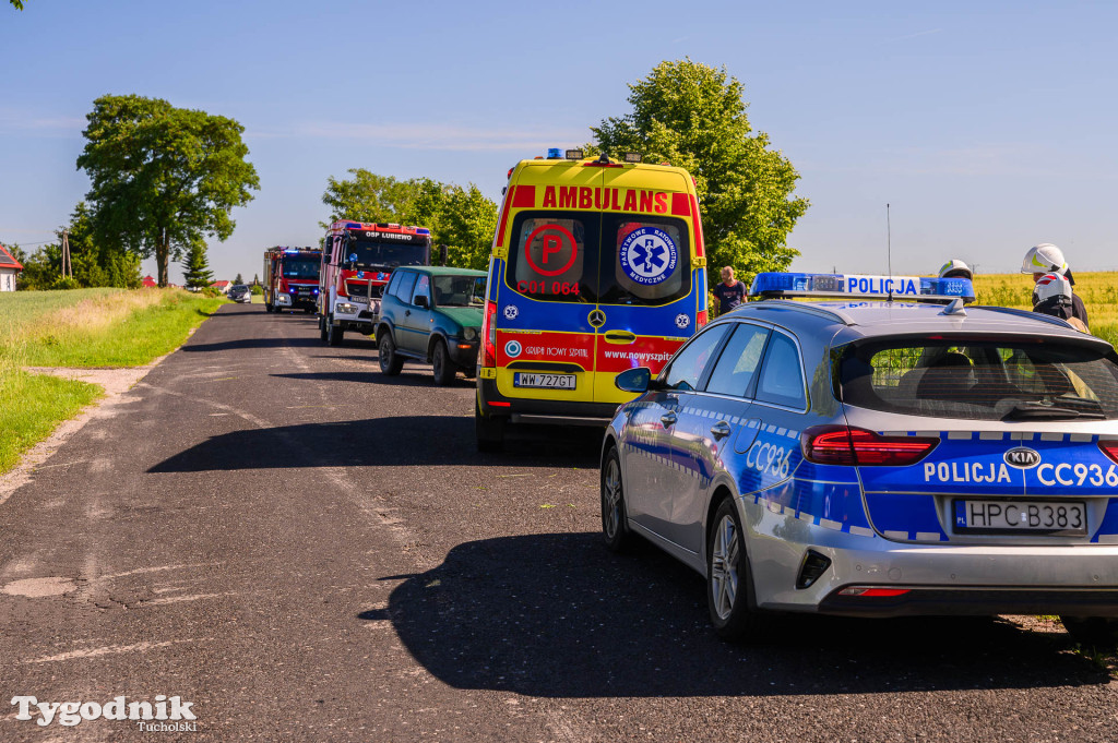 Wypadek motocykla i osobówki, Bysław-Lubiewo