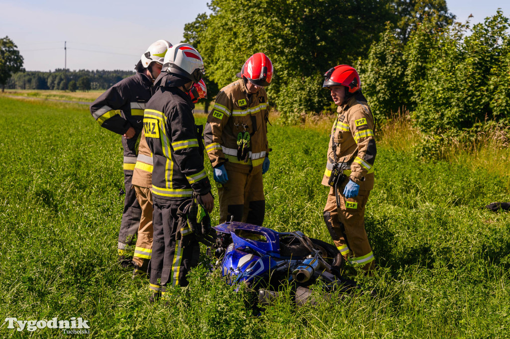 Wypadek motocykla i osobówki, Bysław-Lubiewo