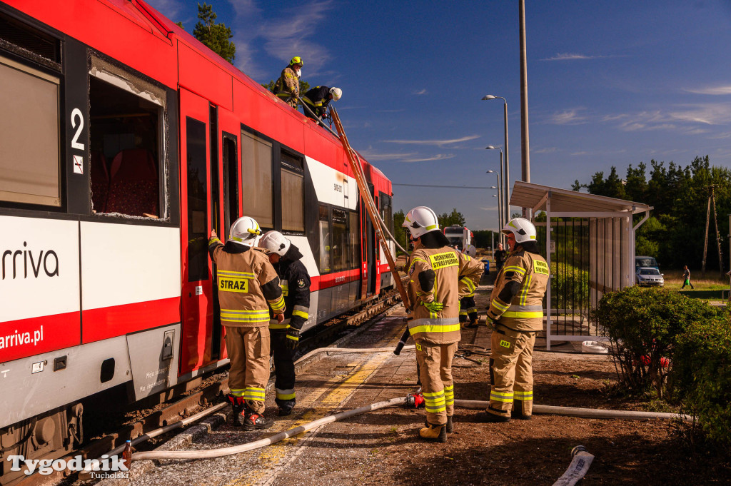 Pożar pociągu relacji Bydgoszcz - Czersk