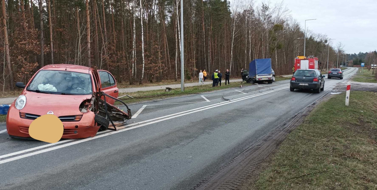 Ostatnie zdarzenie drogowe Przy Szosie Bydgoskiej, fot. KP PSP Tuchola