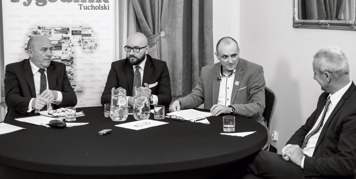 Debata kandydatów na burmistrza Tucholi organizowana przez Tygodnik Tucholski w 2018 roku. Ta sytuacja w gminie nie powtórzy się. Fot. Daniel Frymark