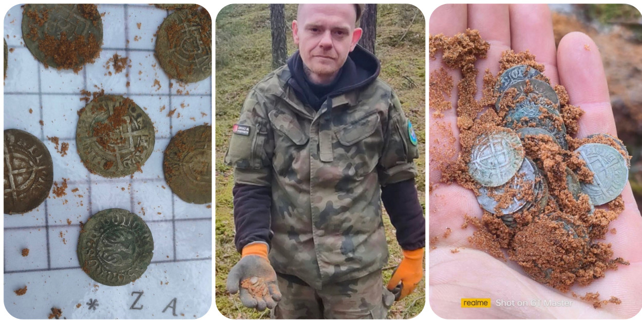 Znalezisko w Borach Tucholskich. Monety nawet z XIV wieku. Zgubił je rycerz?