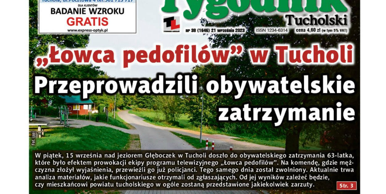 Tucholanin zatrzymany nad Głęboczkiem przez "Łowcę pedofilów" w trakcie wyroku