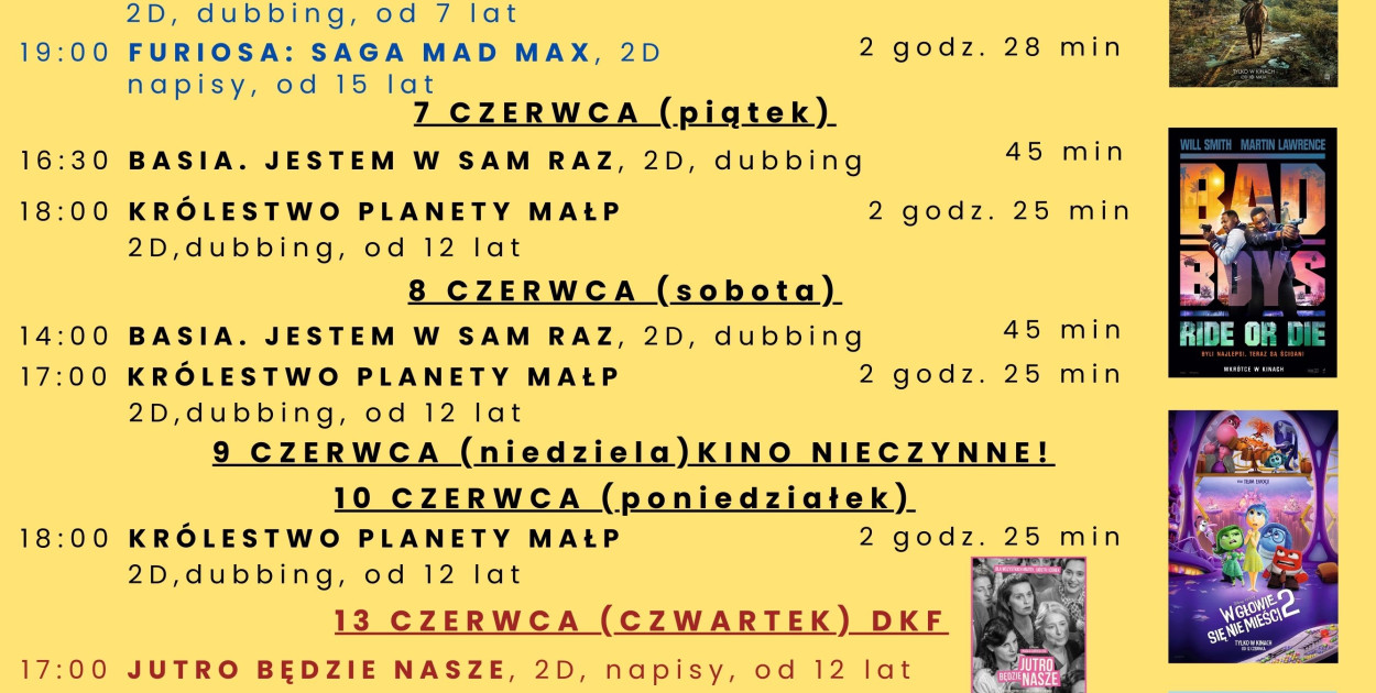 Repertuar Kina Sokół w Tucholi.