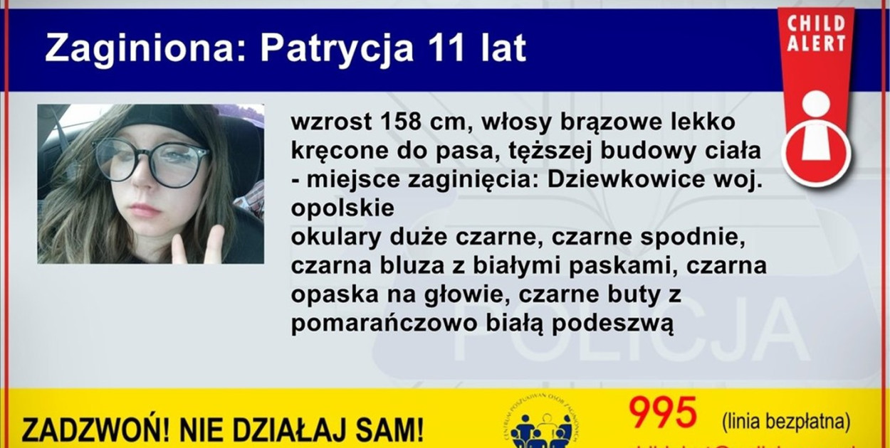 Zaginęła 11-letnia Patrycja.