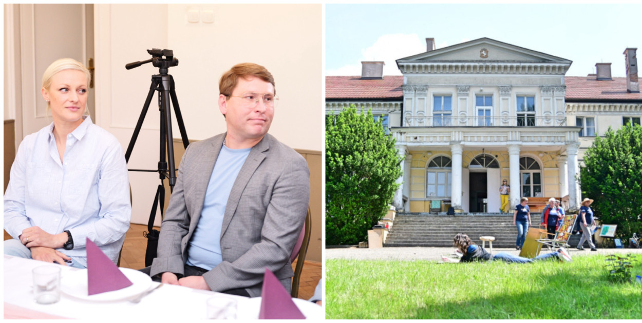 Nowi właściciele pałacu w Małej Komorzy, którzy zadeklarowali zaangażowanie w promocję kultury. Fot. Piotr Paterski