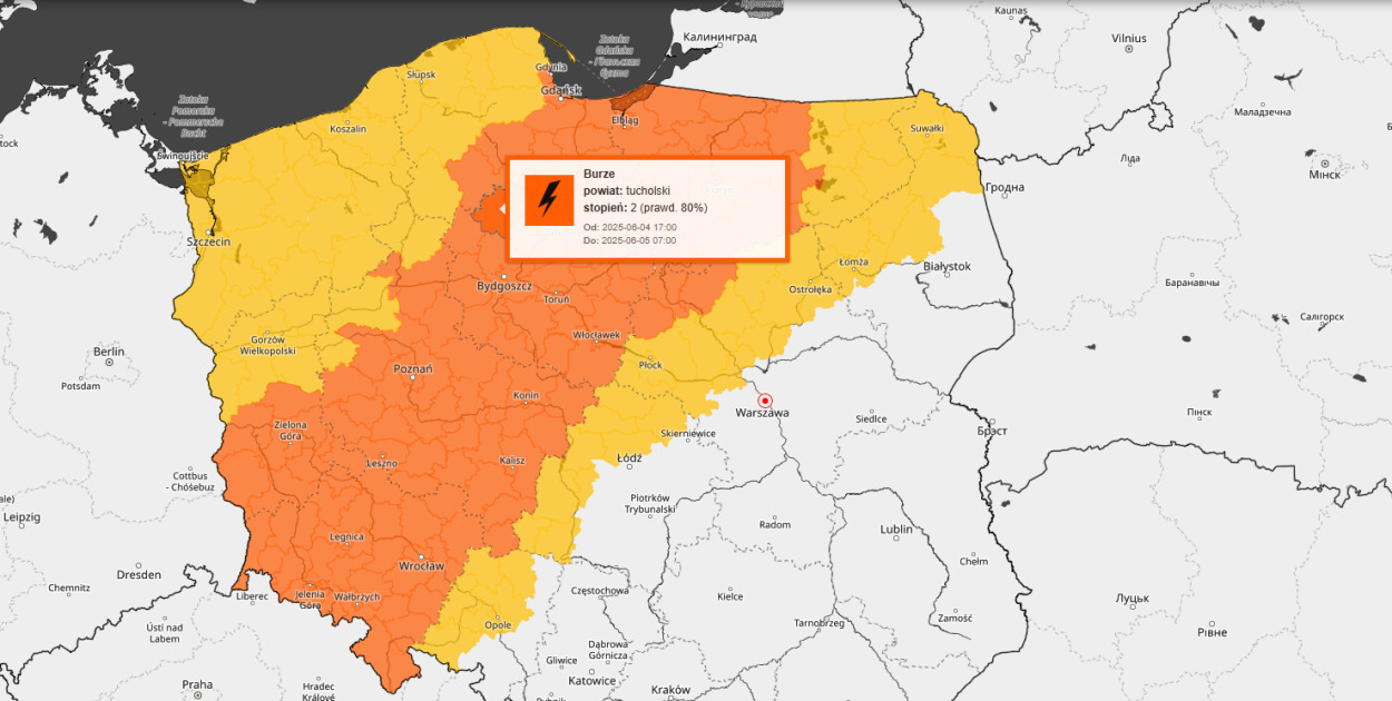 Źródło ostrzeżeń: Instytut Meteorologii i Gospodarki Wodnej