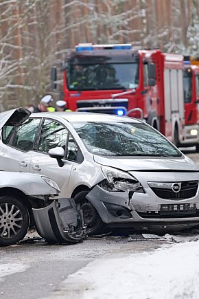 Wypadek na trasie Tuchola - Cekcyn, wtorek 18 lutego-3962