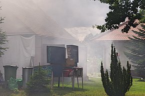 Gmina Tuchola. Pożar w Małej Komorzy-4540