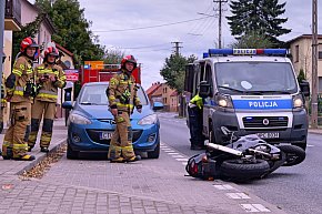 Motocykl i osobówka. Zdarzenie koło szpitala w Tucholi-4597