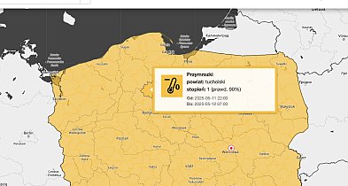 ZNÓW MOGĄ BYĆ PRZYMROZKI. Ostrzeżenie pierwszego stopnia dla miejscowości Tuchola -21528
