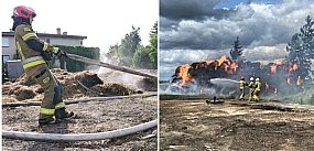 Pożar w Stobnie! Tuż przy zabudowaniach, w wietrze 