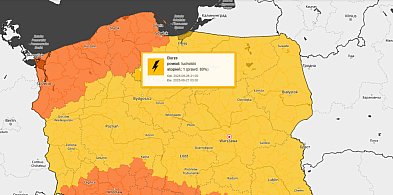 Ostrzeżenie pierwszego stopnia dla miejscowości Tuchola i dla okolic-22377