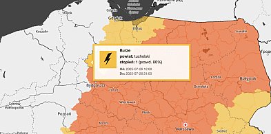 Ostrzeżenie pierwszego stopnia dla miejscowości Tuchola i dla okolic-22885