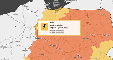 Ostrzeżenie pierwszego stopnia dla miejscowości Tuchola i dla okolic-22885