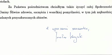 Okolicznościowy list dla gminy Śliwice... od Jarosława Kaczyńskiego-23292