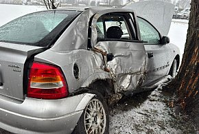 Auto z małymi dziećmi uderzyło w drzewo. Prowadził 38-letni mieszkaniec Tucholi