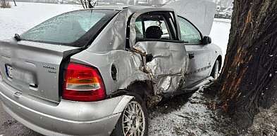 Auto z małymi dziećmi uderzyło w drzewo. Prowadził 38-letni mieszkaniec Tucholi