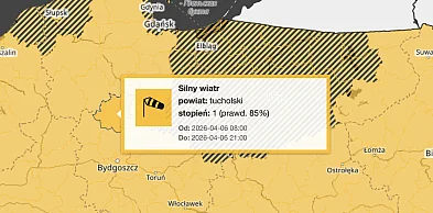 Wieje i będzie wiać! Ostrzeżenie na poniedziałek dla Tucholi i Borów Tucholskich