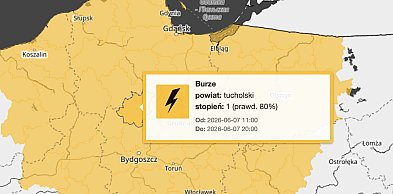 MOŻLIWE BURZE! Ostrzeżenie pierwszego stopnia, Tuchola, Bory Tucholskie