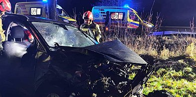 Nocny wypadek między Stobnem a Raciążem. Trzy osoby trafiły do szpitali-24831