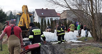 Roztopy. Problem na rzece Kamionce! Strażacy  gminy Gostycyn układają wał
