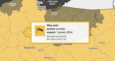 Wieje i będzie wiać! Ostrzeżenie na poniedziałek dla Tucholi i Borów Tucholskich