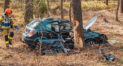 Tuchola - Świecie. Kierowca wypadł oplem z drogi. Zabrany do szpitala / ZDJĘCIA