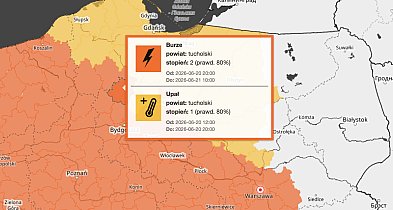 Ostrzeżenie drugiego stopnia dla miejscowości Tuchola i dla okolic
