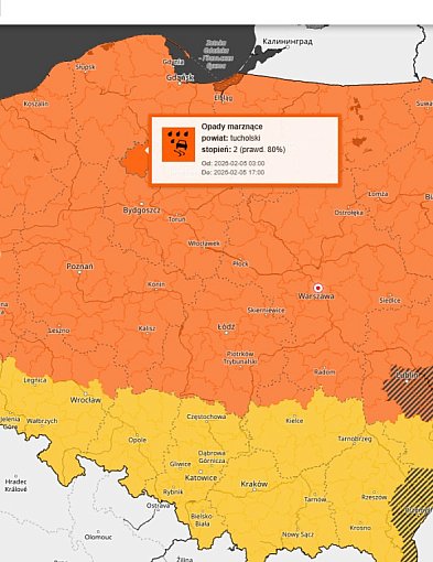 MARZNĄCE OPADY DESZCZU: Ostrzeżenie DRUGIEGO stopnia dla Tucholi i okolic