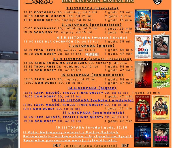 Repertuar na listopad. Co szykuje Kino Sokół w Tucholi?-24293