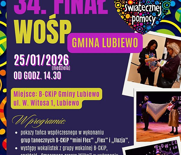 Tak będzie wyglądał finał WOŚP w gminie Lubiewo / ZAPOWIEDŹ