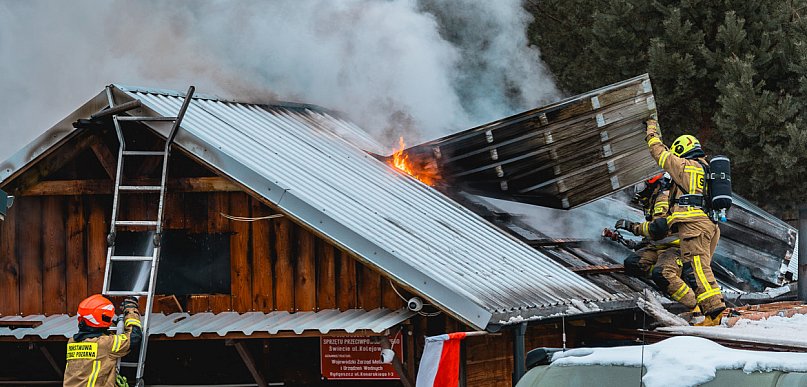 Groźny pożar w gminie Cekcyn. Przejeżdżający myśliwy pierwszy ruszył z pomocą /FOT